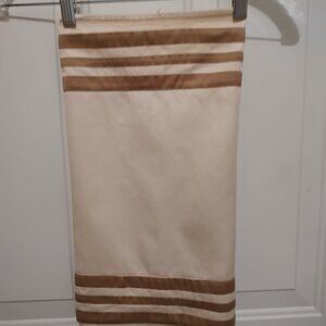 MATOUK NECKROLL-BEIGE WITH BRONZE BAND EGYPTIAN COTTON NOCTURNE SATEEN 600TC